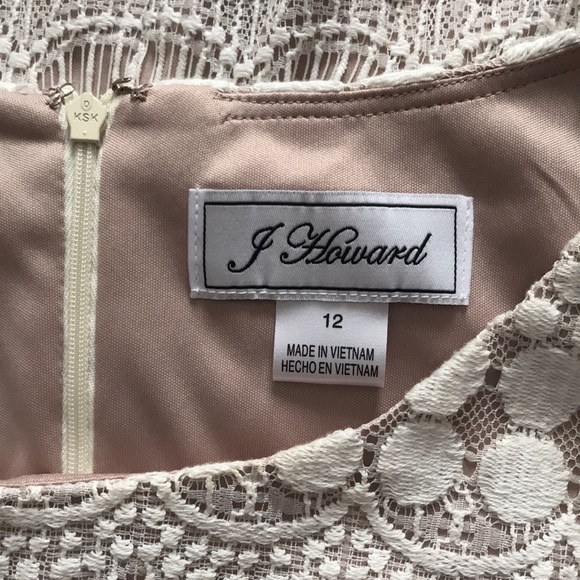 Jessica Howard, size 12, White & Tan lace dress - Picture 3 of 6